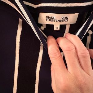 DVF XS striped mini bodycon skirt